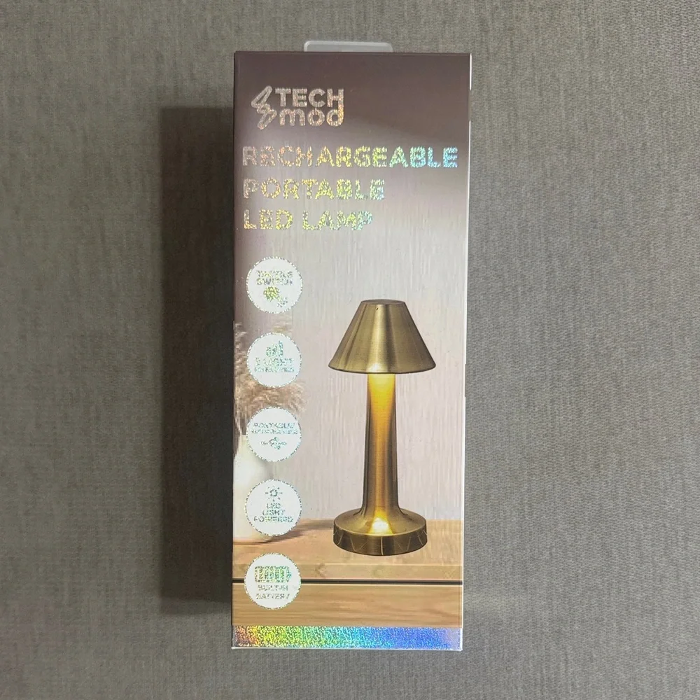 NEW Tech Mod Gold Rechargeable Portable LED Lamp